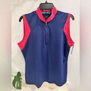 FP New York short sleeve zip mandarin collar polo golf top NWT